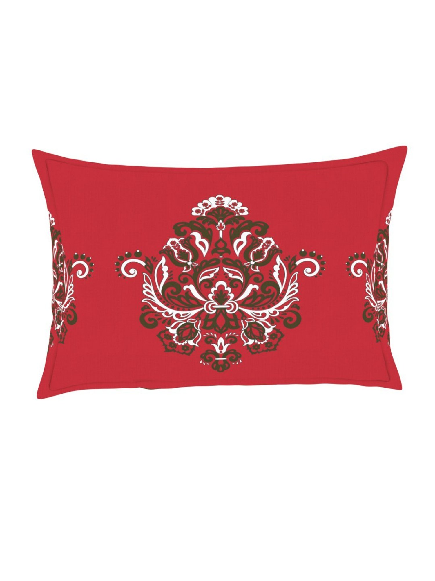 Welspun Red 144 TC Cotton Queen Bed Sheet with 2 Pillow Covers