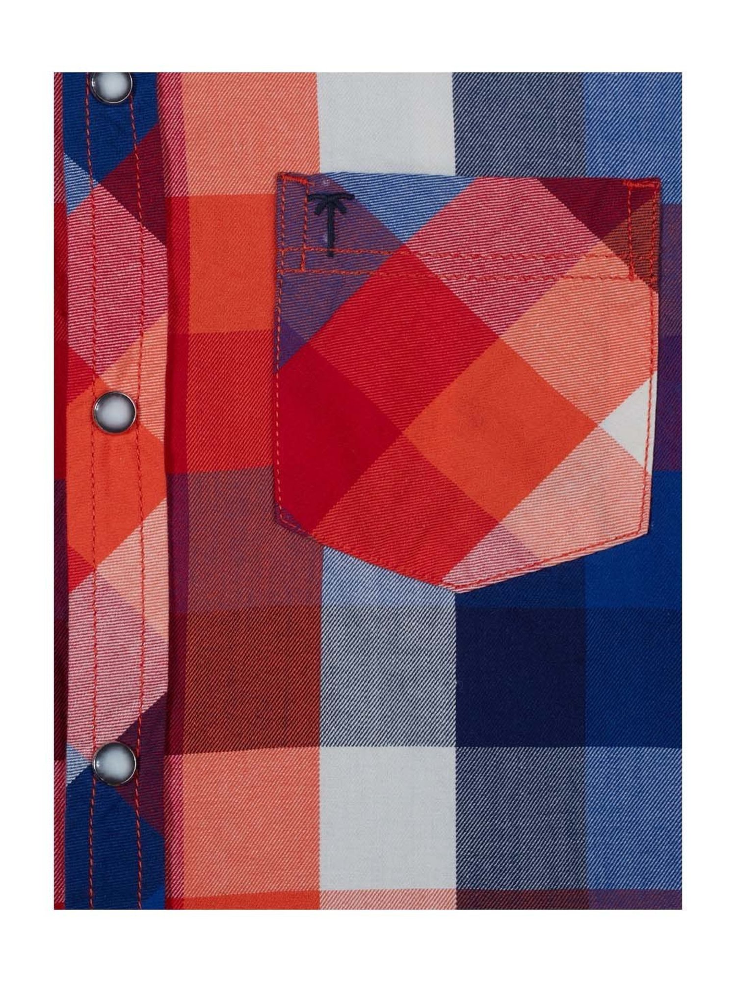 Palm Tree Kids Multicolor Cotton Chequered Full Sleeves Shirt