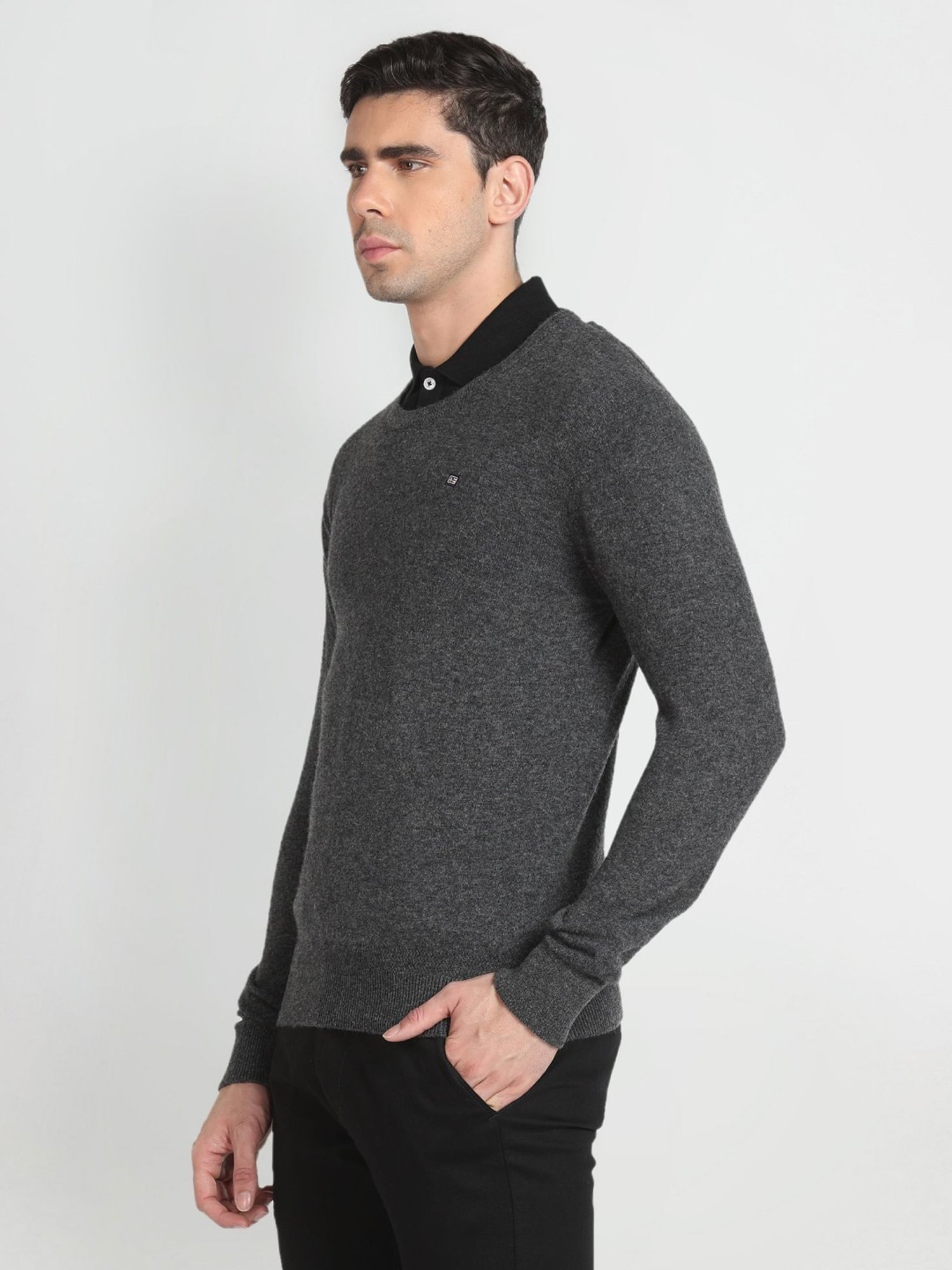 Arrow Sport Charcoal Regular Fit Sweater