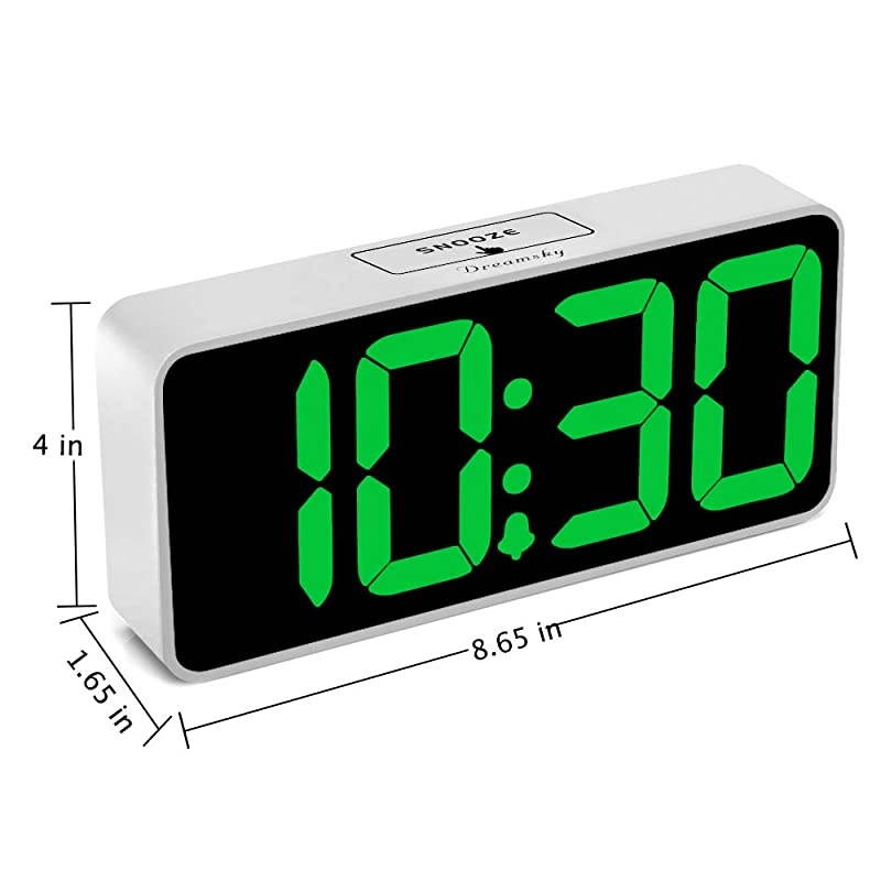 Large Digital Alarm Clock for Visually Impaired - 8.9 Inches Large Digital Clock for Bedroom, Fully Adjustable Dimmer, Jumbo Number Display, USB Ports, 12/24H, Snooze, Adjustable Alarm Volume