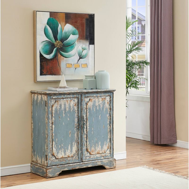 St Andrews 2 Door Cabinet Blue - Treasure Trove Accents