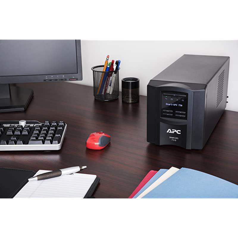 750VA Smart UPS with SmartConnect, SMT750C Sinewave UPS Battery Backup, AVR, 120V, Line Interactive Uninterruptible Power Supply Black