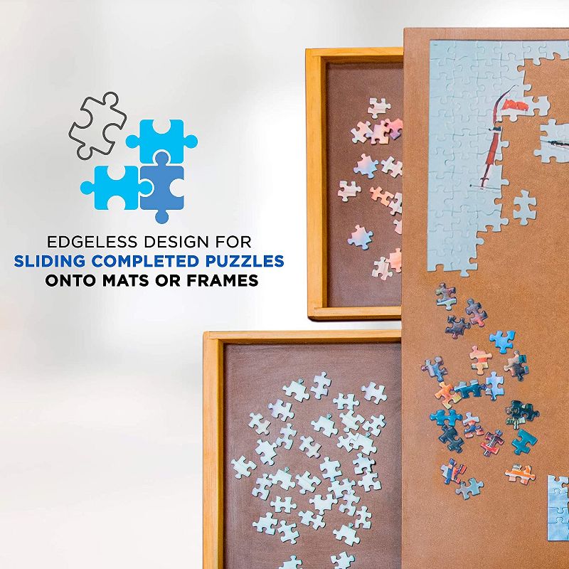 Jumbl Puzzle Board | 27" x 35" Wooden Jigsaw Puzzle Table w/ 6 Drawers | Puzzles Up to 1,500 Pieces