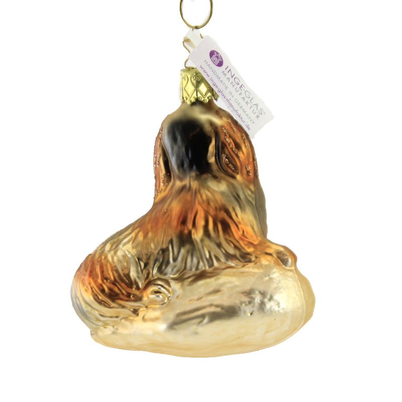 Inge Glas 3.5" Dashsi Ornament Long-Haired Dachshund  -  Tree Ornaments