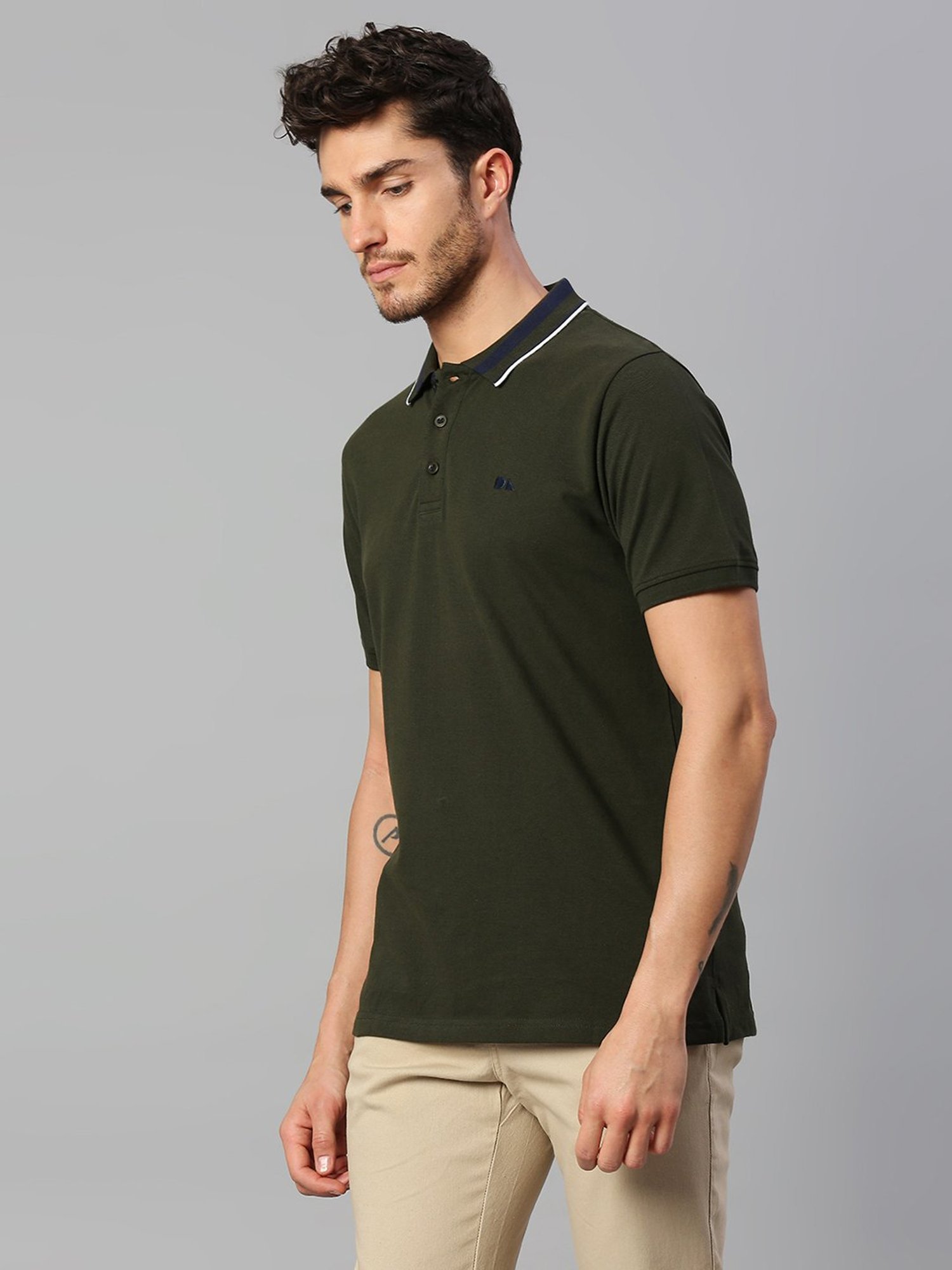 Dennis Lingo Green Regular Fit Polo T-Shirt