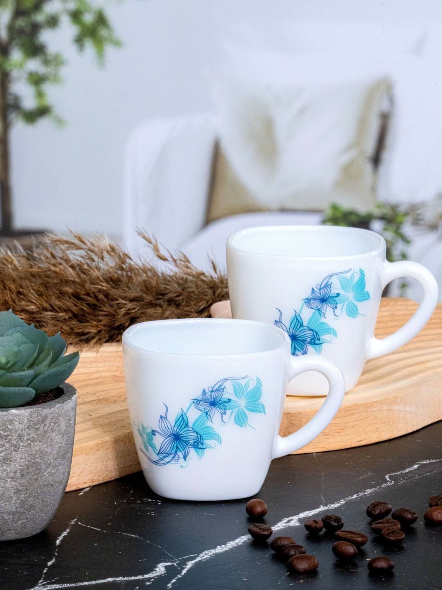 Cello White Opalware Cup (0.1 L) - Set of 6