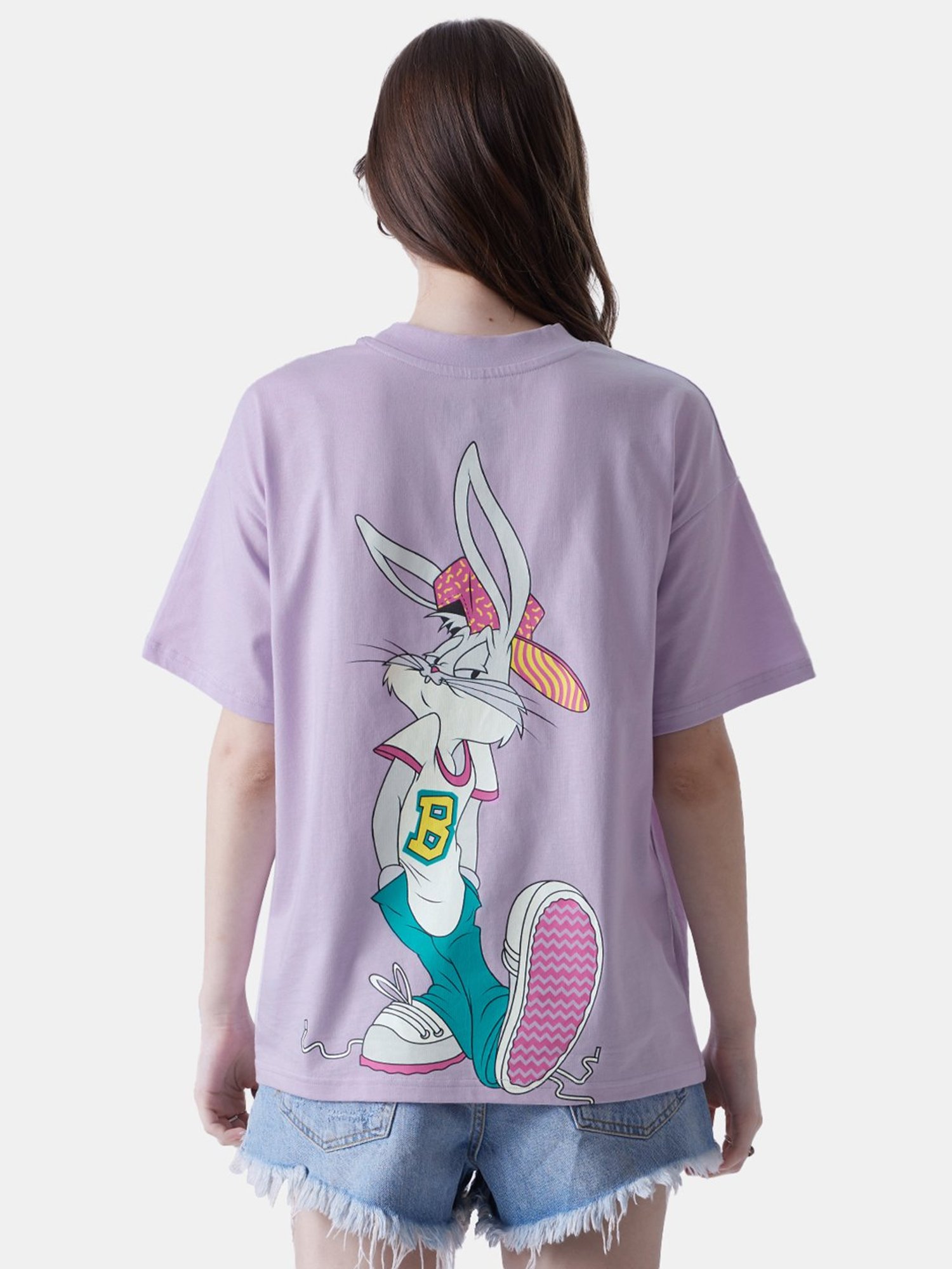 The Souled Store Purple Cotton Printed T-Shirt