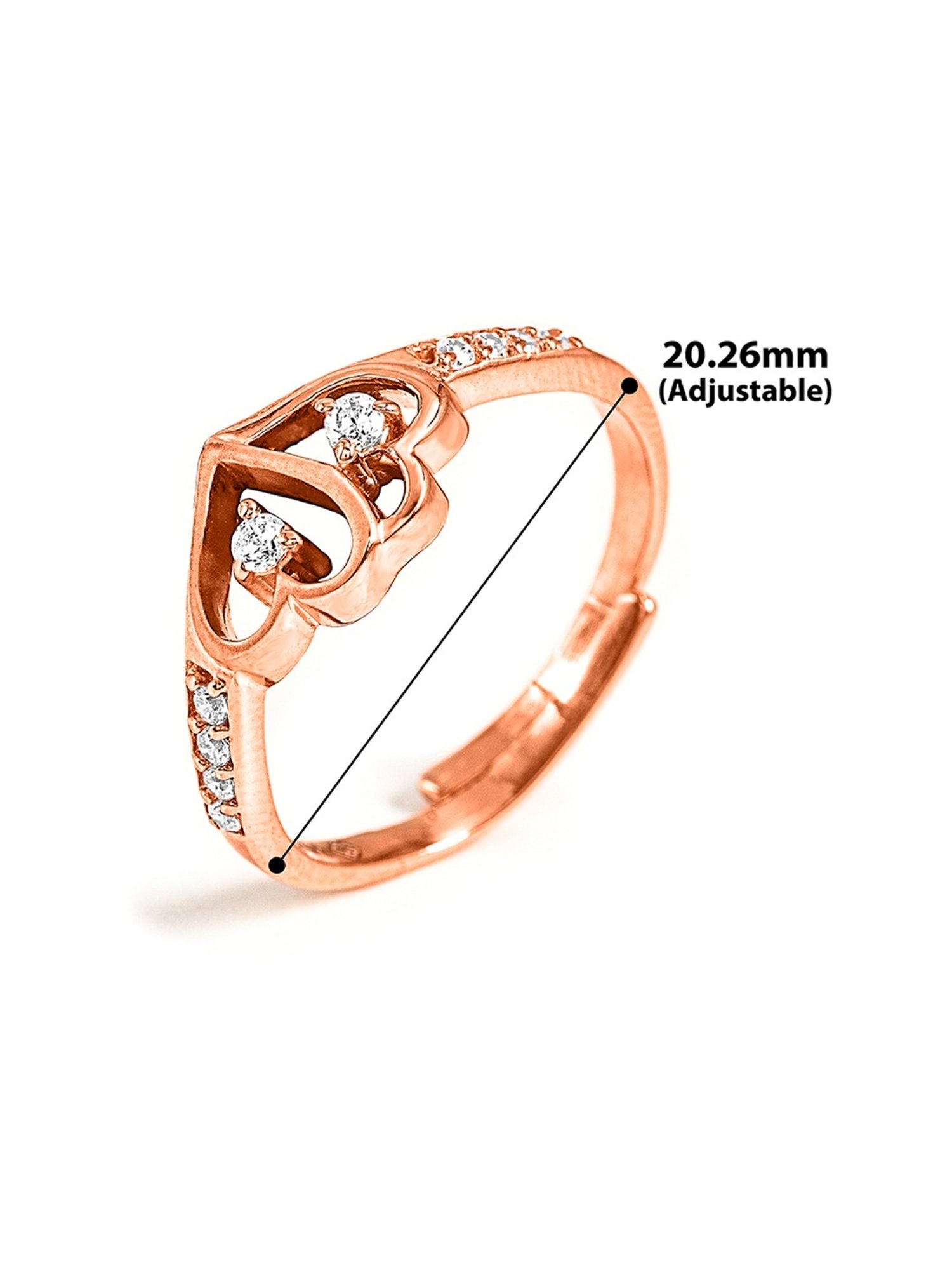 Silberry 92.5 Sterling Silver Connected Heart Rose Gold
