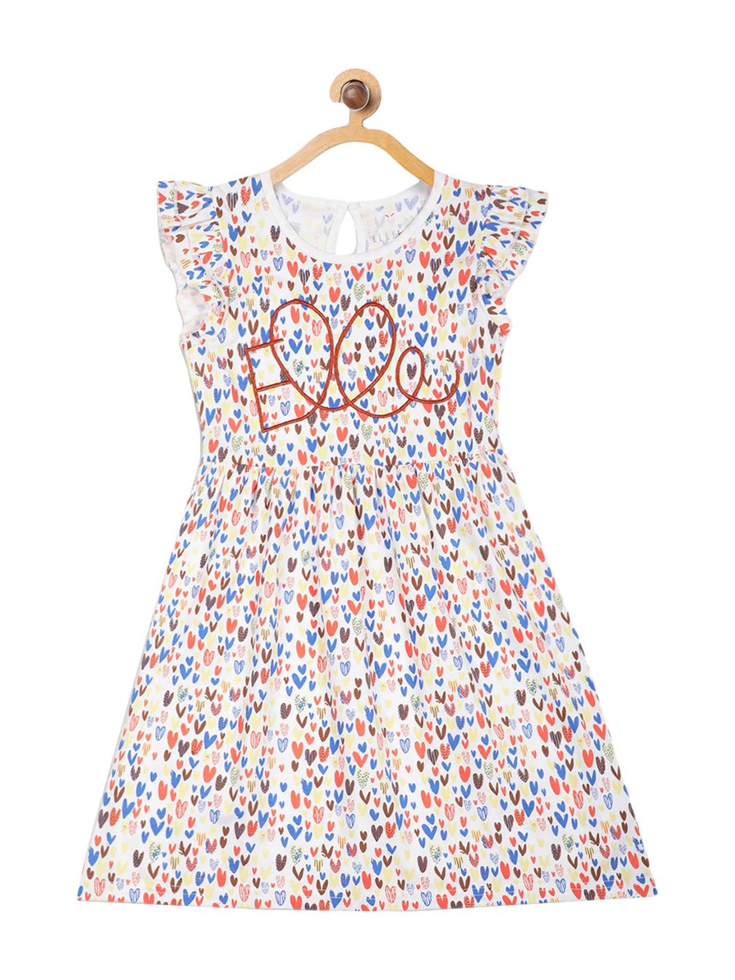 Elle Kids Multicolor Cotton Printed Dress