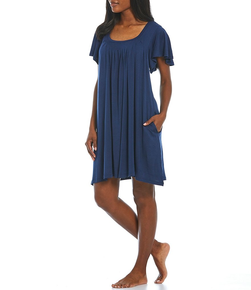 Papinelle Solid Modal Flutter-Sleeve Nightgown