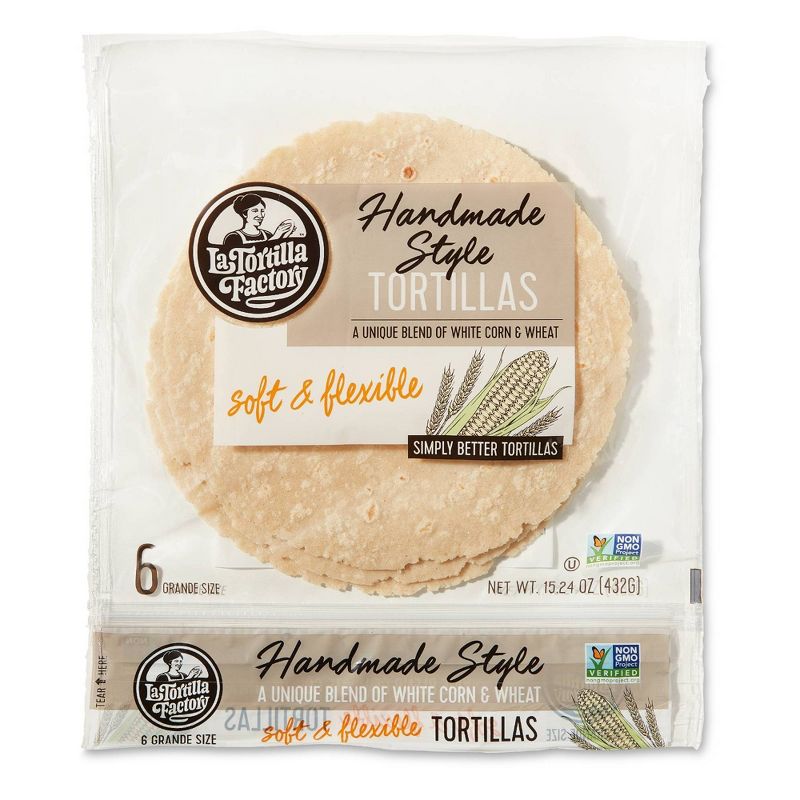 La tortilla Factory Handmade Style White Corn Tortillas - 15.24oz/6ct