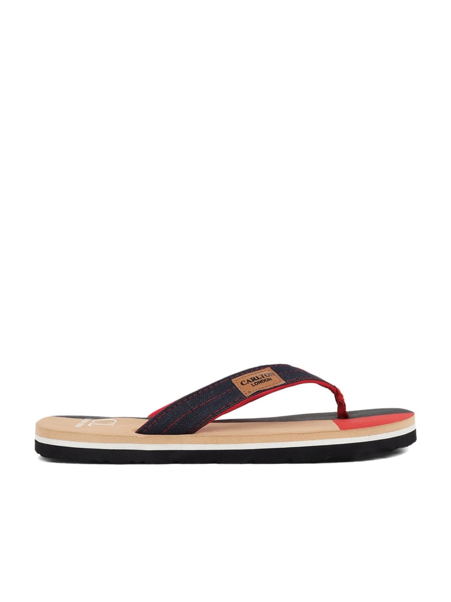 Carlton London Men's Beige Flip Flops