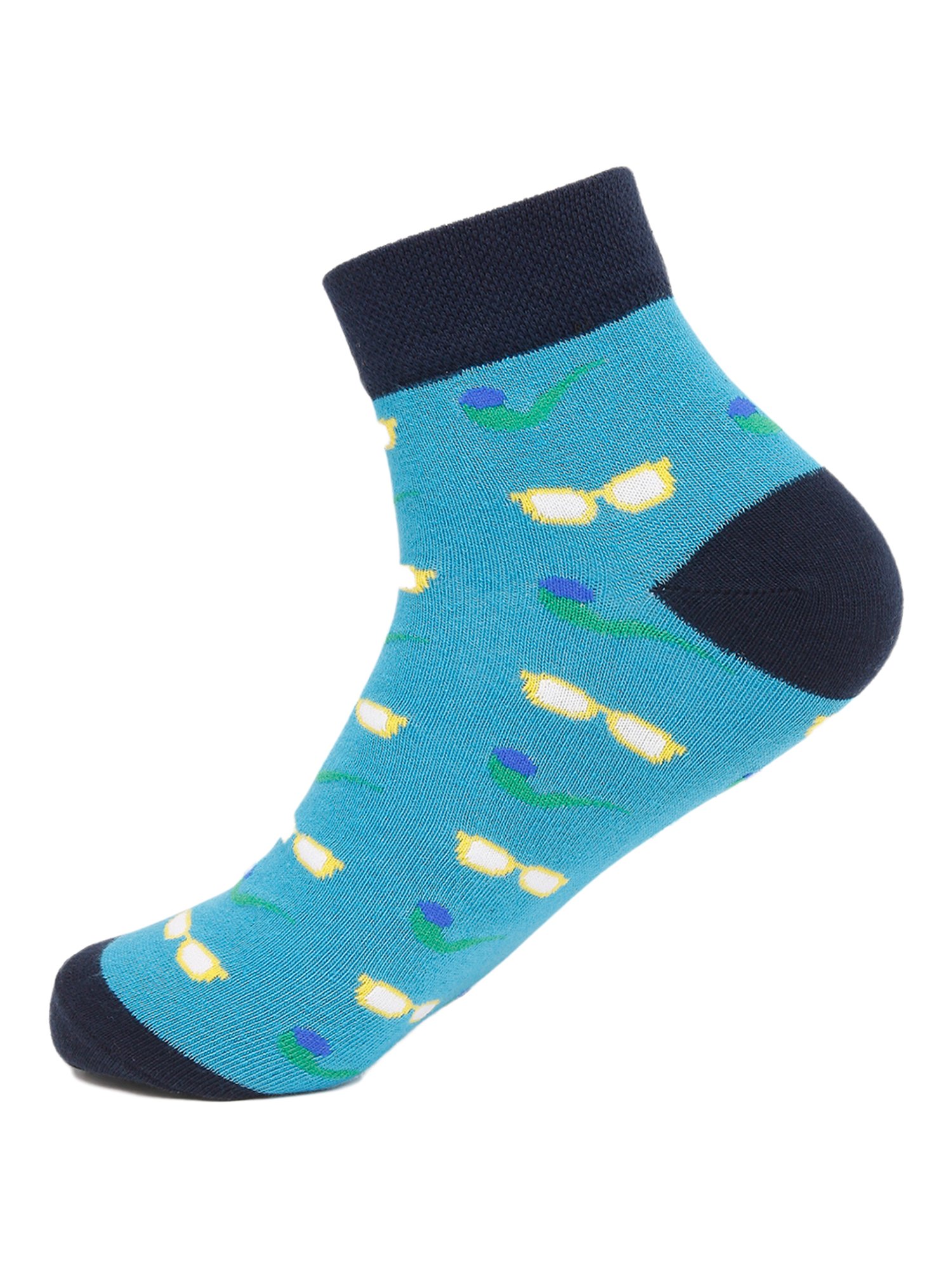 UnderJeans by Spykar Torquoise Printed Socks