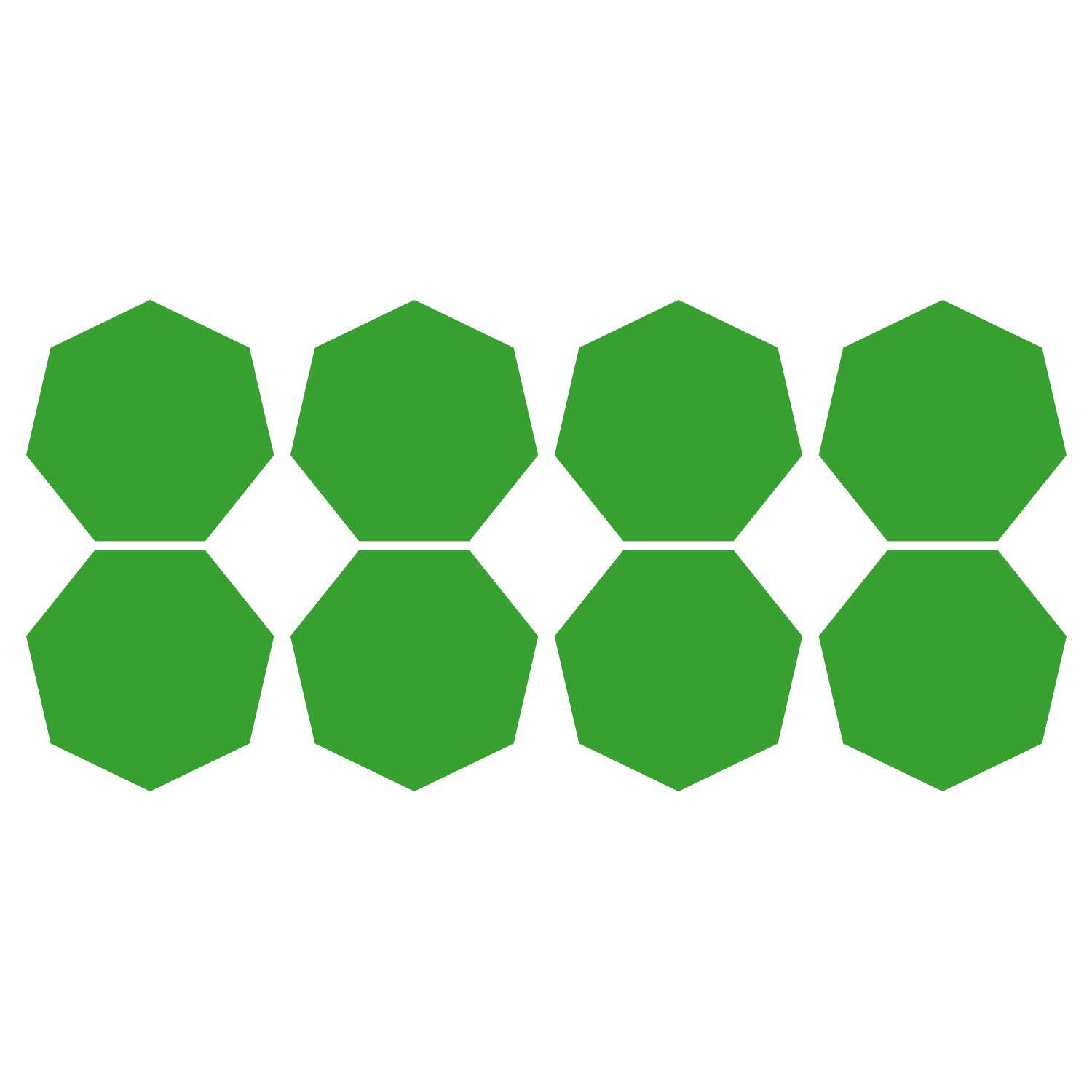 LiteMark 3.5 Inch Yellow Heptagon Decals - Pack of 18