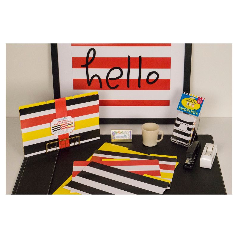 Barker Creek File Folders, 9.5" x 14.8", 9ct - Wide Stripes