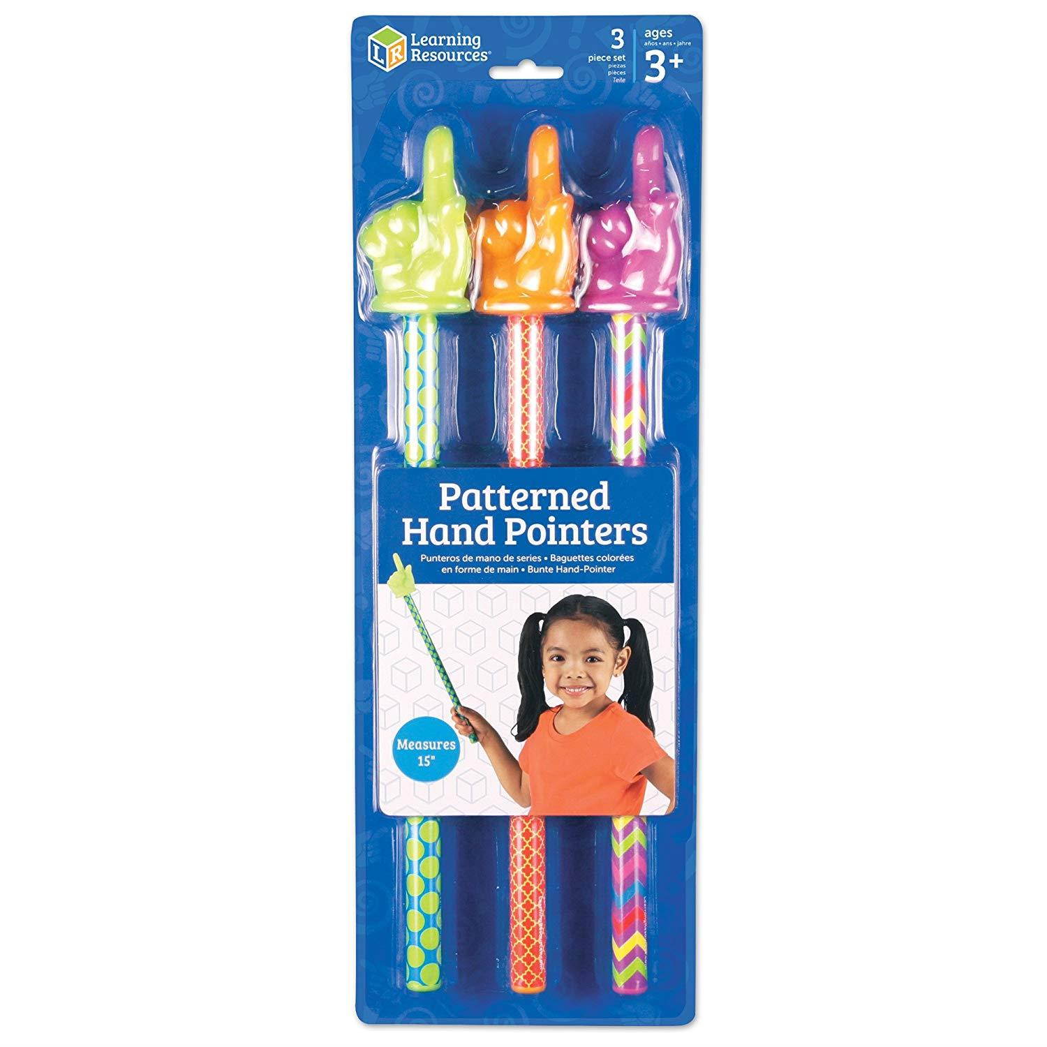 Learning Resources Patterned Hand Pointers, Set of 3
