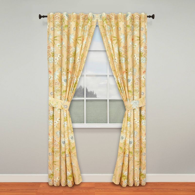 Set of 2 84"x100" Cape Lined Curtain Panel Coral - Waverly