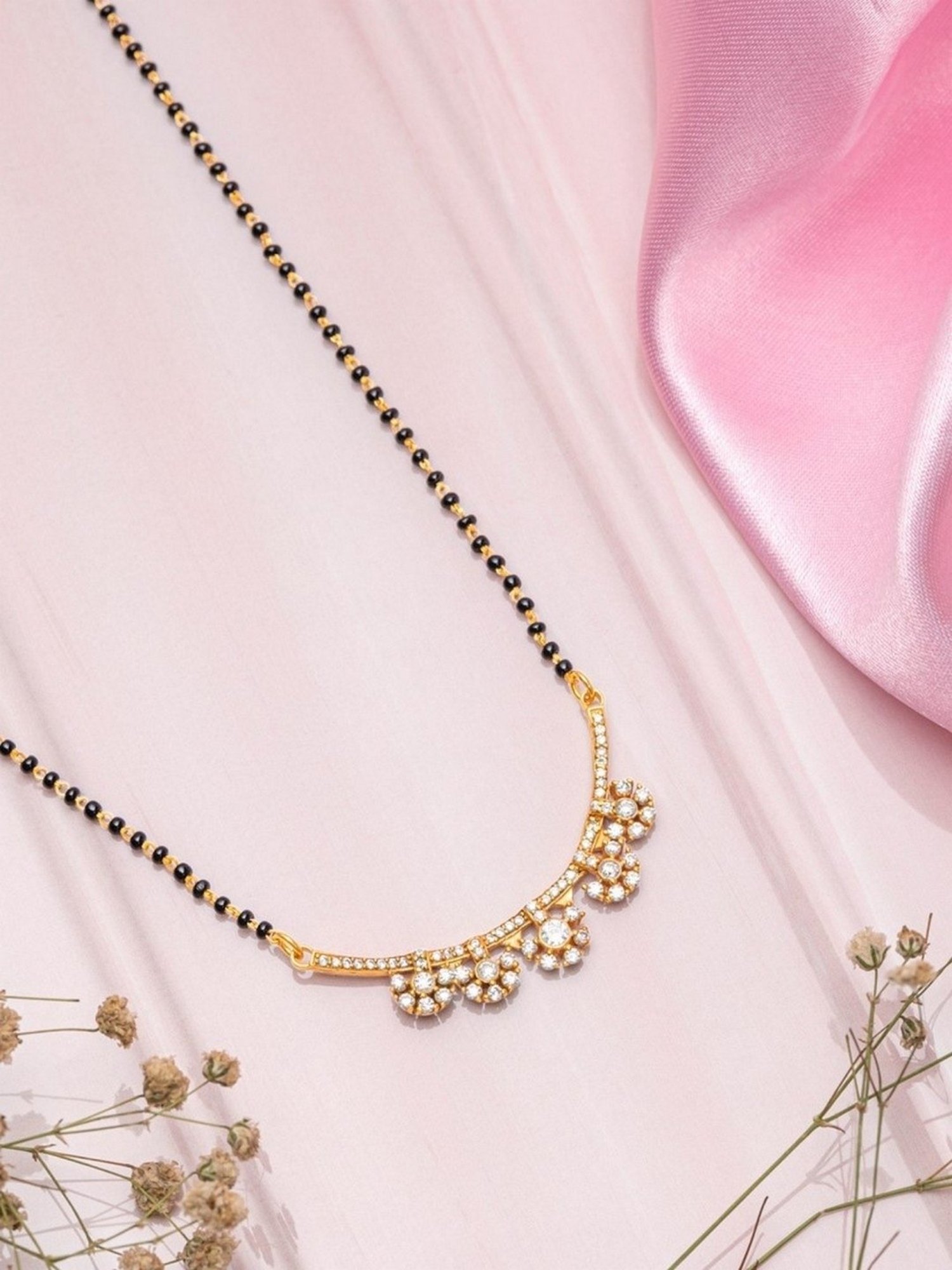 March by FableStreet 92.5 Sterling Silver Floral Mangalsutra for Women