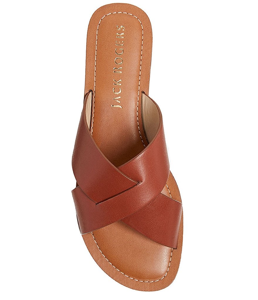 Jack Rogers Slotted Sloane X Band Leather Sandals