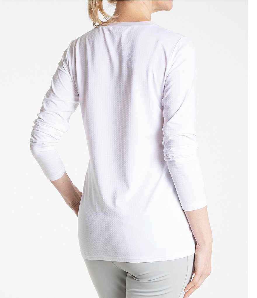 Bette & Court Crossover Jewel Neck Long Sleeve Top
