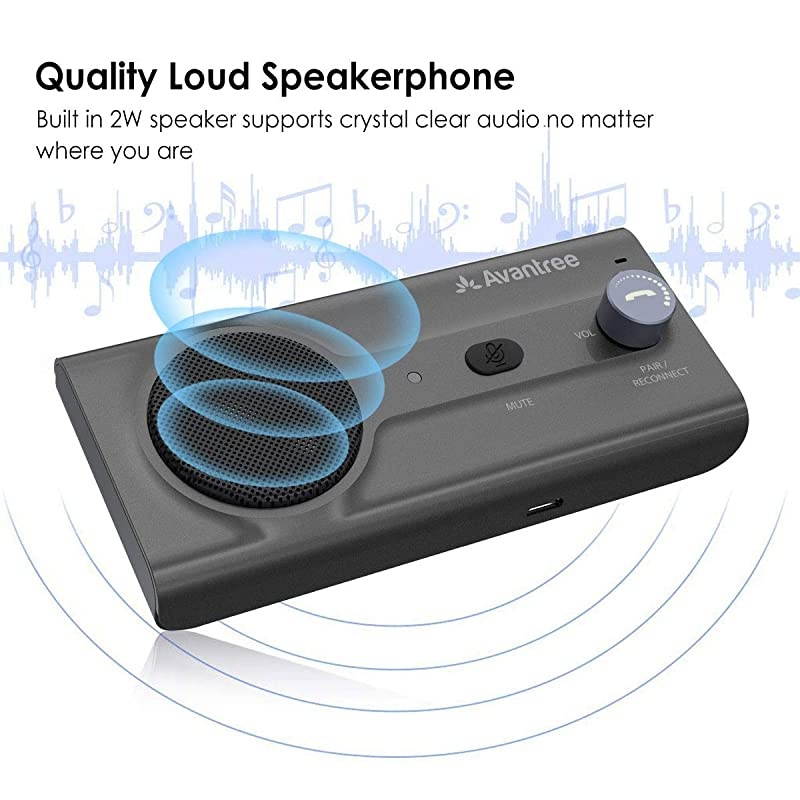 CK11 Car Bluetooth Speaker with Loud Speakerphone Support Siri Google Assistant amp Auto On Off Volume Knob Wireless Car Kit with Visor Clip