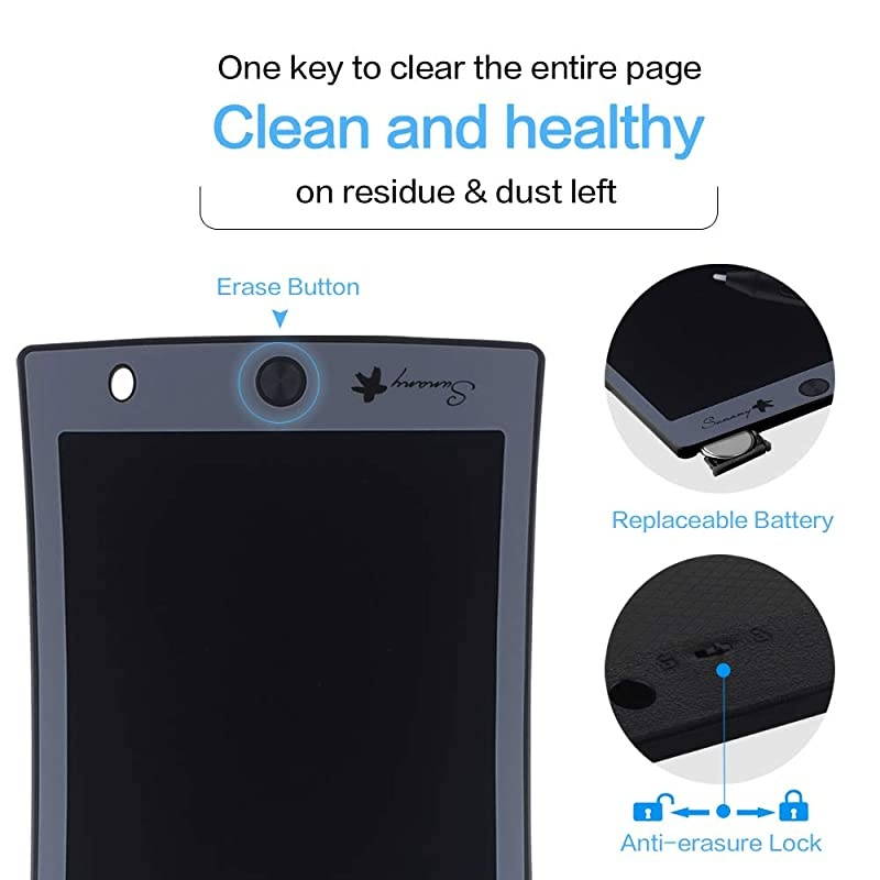 LCD Writing TabletElectronic Writing Drawing Board Doodle Board 85 Handwriting Paper Drawing Tablet Gift for Kids and Adults at HomeSchool and Office Black