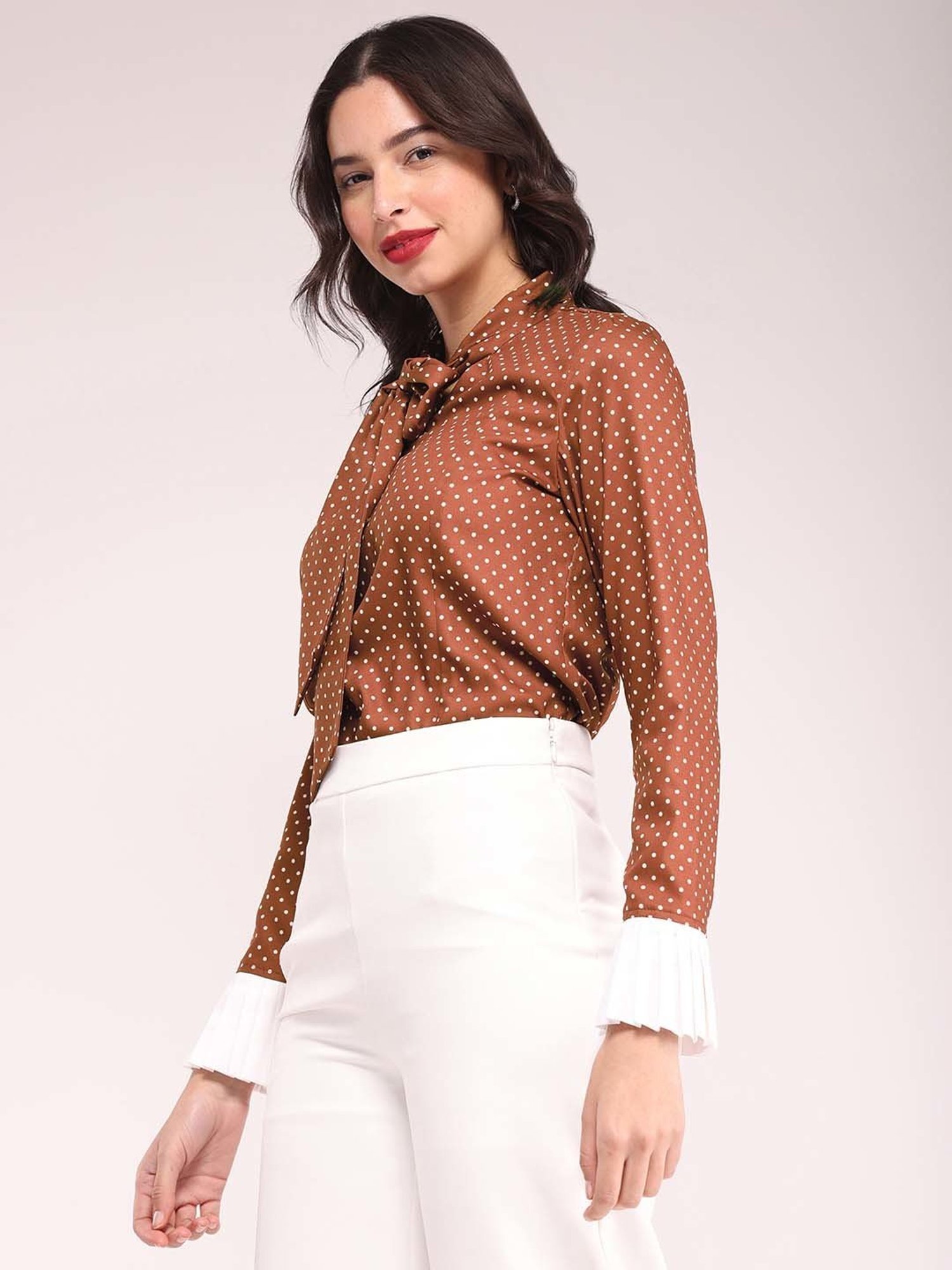 Fablestreet Brown Polka Dots Top