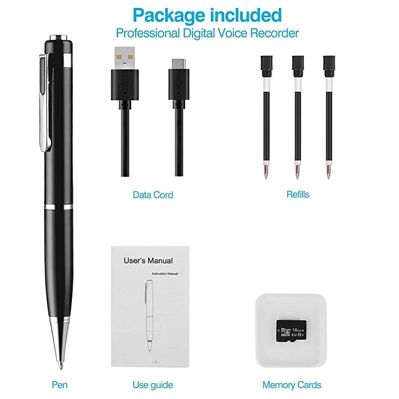 Digital Voice Recorder 16GB Voice Activated Recorder RechargeableMini Audio Recorder Playback MP3 Player for Meeting Lectures