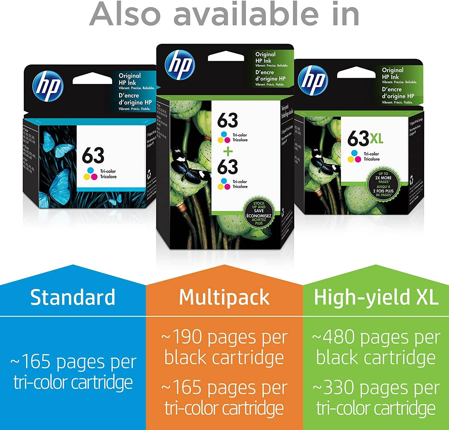 HP 63 | Ink Cartridge | Tri-color | F6U61AN