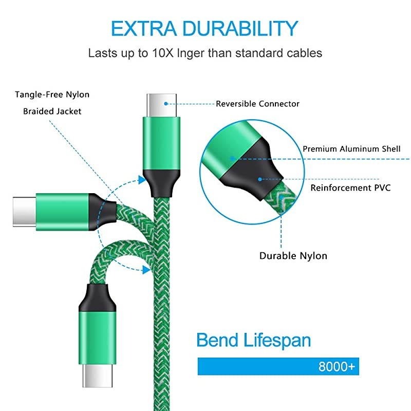 21A USB Charging Block Brick Box Cube with 6ft Type C Fast Charging Charger Cable Compatible with LG Stylo 54 G8 V50 Moto G8 G7 Power Play G6 Plus Z4 X5 Google Pixel 4 3a 2 XL OnePlus 7 6T