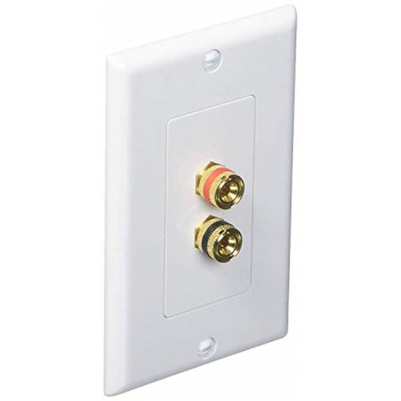 iMBAPrice 2 Coupler Type Connectors Banana Plug Binding Post Wall Plate for 1 Speakers