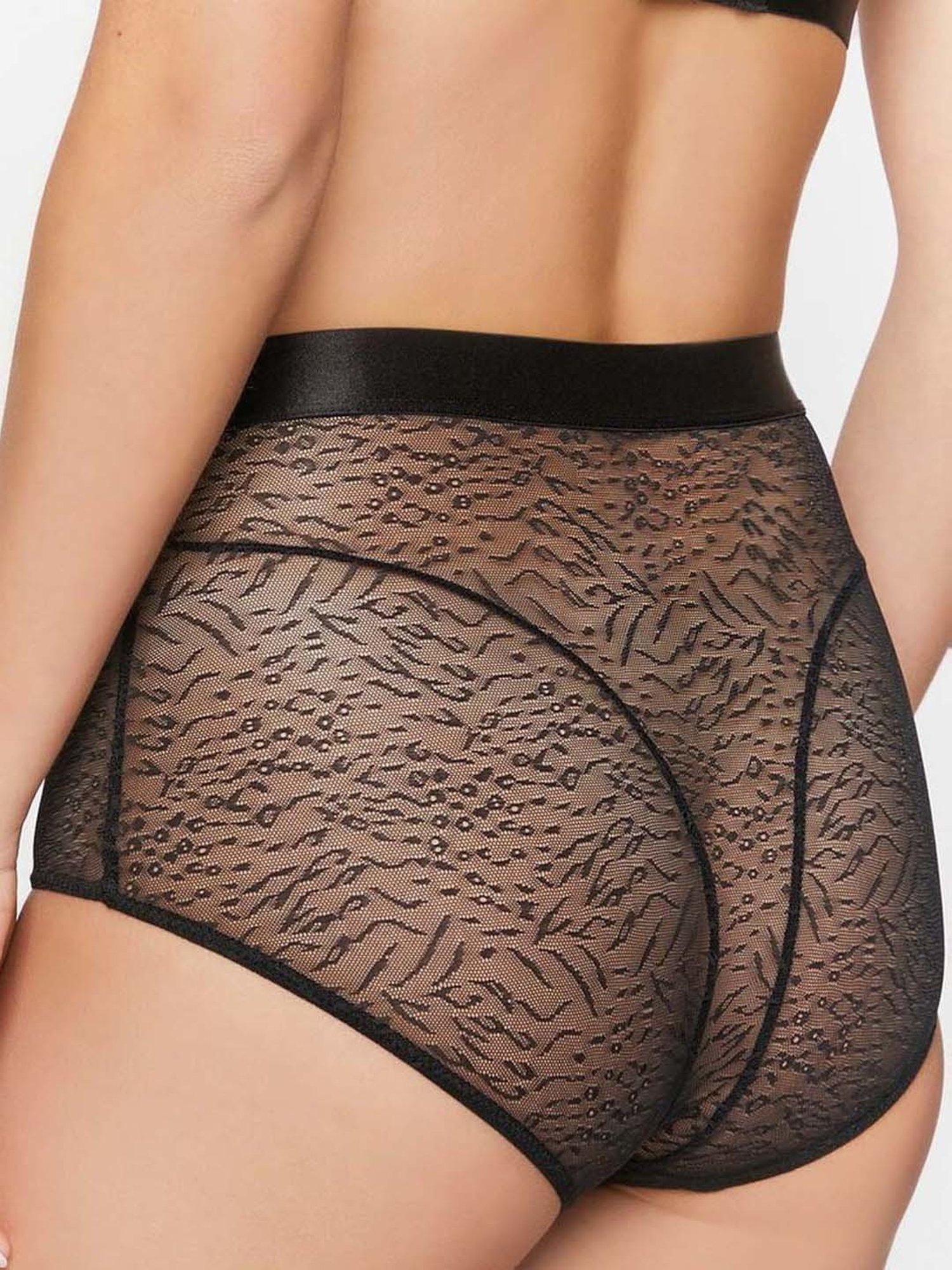 Forever 21 Black Lace Work Hipster Panty