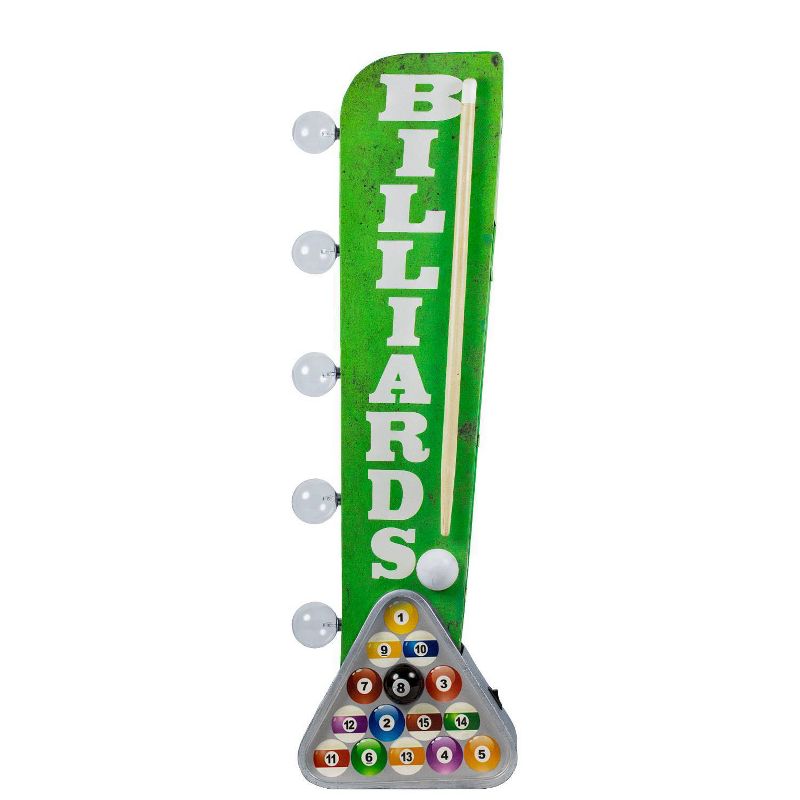Vintage Billiards LED Marquee Sign Wall Decor Green - Crystal Art Gallery