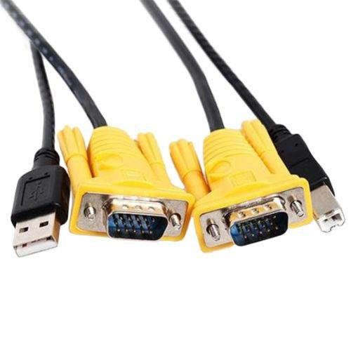 USB2.0 4Port Monitor VGA SVGA KVM Switch Box + 4 Cables For PC Keyboard Mouse OY