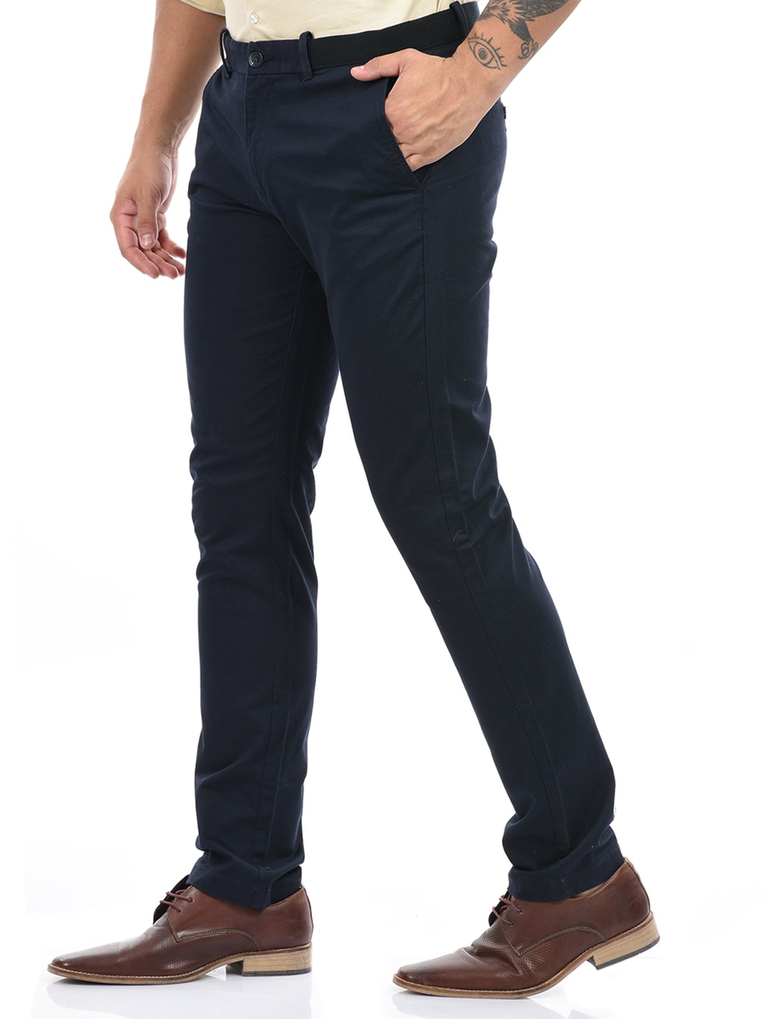 Indian Terrain Navy Slim Fit Chinos