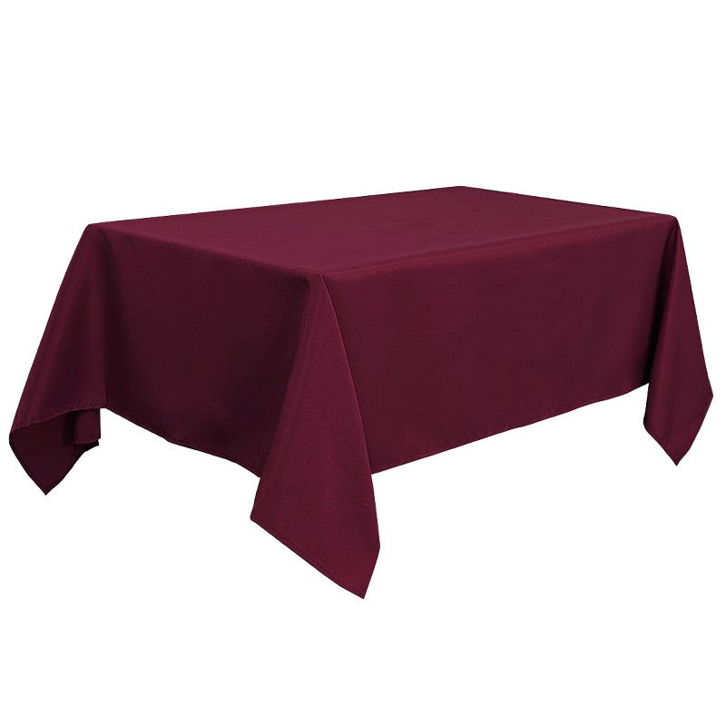 55"x80" Rectangle Polyester Stain Resistant Solid Tablecloths Burgundy - PiccoCasa