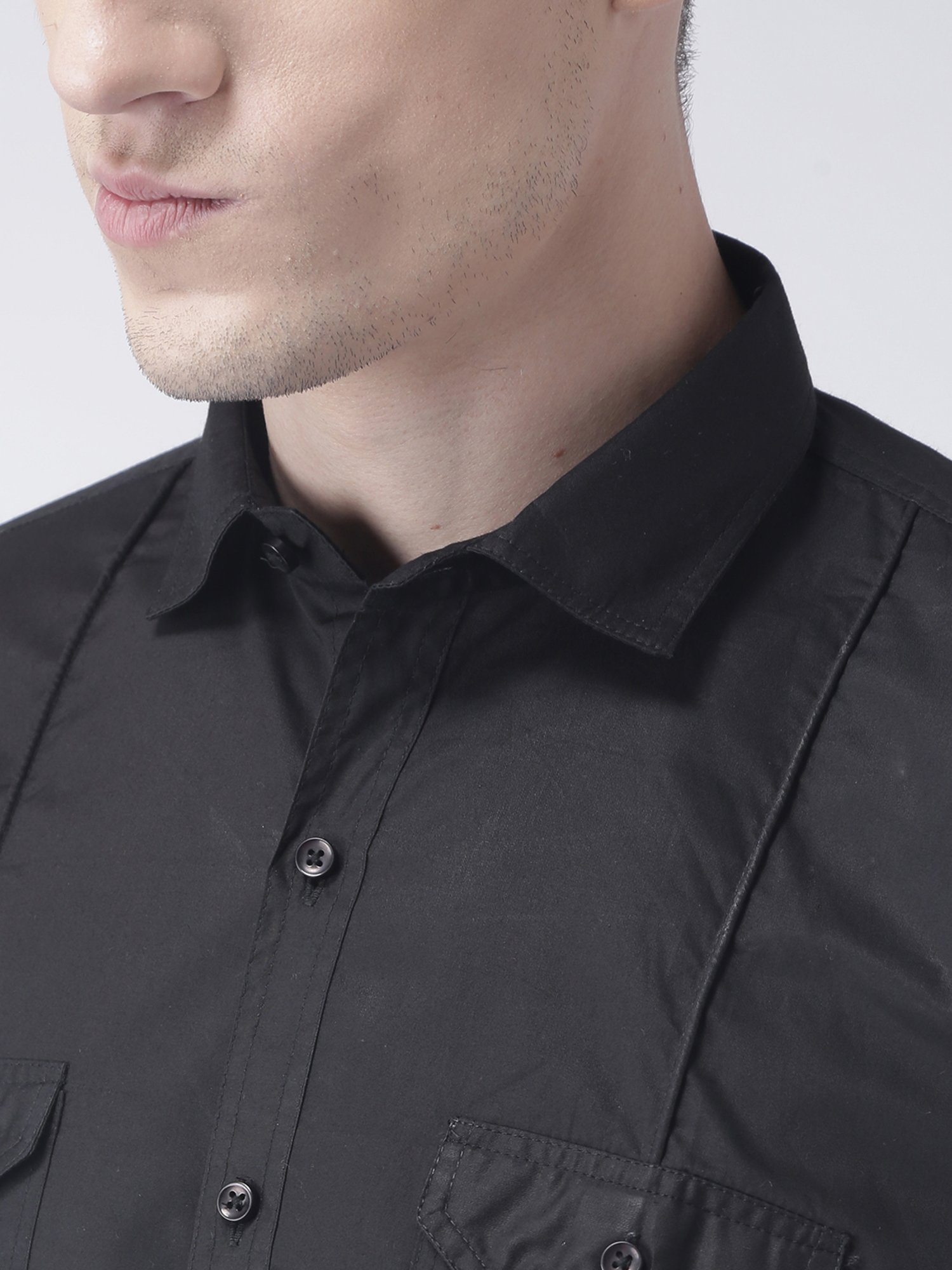 Hangup Plus Black Slim Fit Shirt