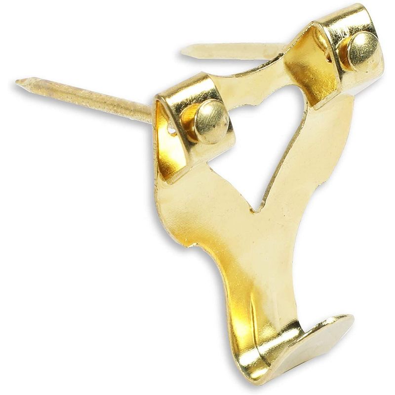 Okuna Outpost 100 Pack Heavy Picture Frame Hanger Wall Hooks with Screws, Gold, 1.3"