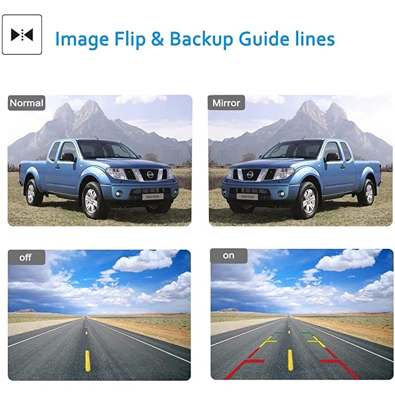 F09 5 Inch HD 1080P Wireless Backup Camera 5'' Monitor Stable Digital Signals for Trucks,Campers,Cars,SUVs,Minivans Two Video Channels Rear View Camera System Super Night Vision