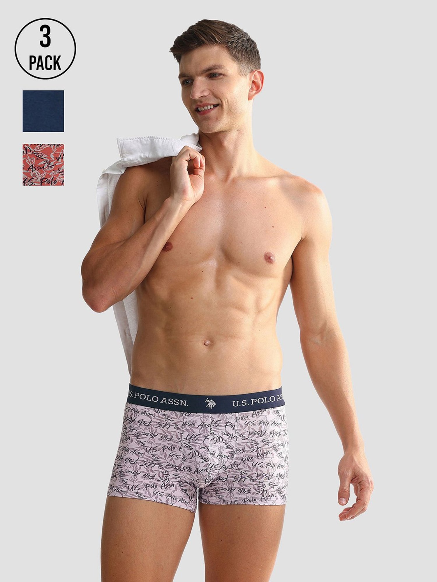 U.S. Polo Assn. Multicolor Printed Trunks - Pack of 3