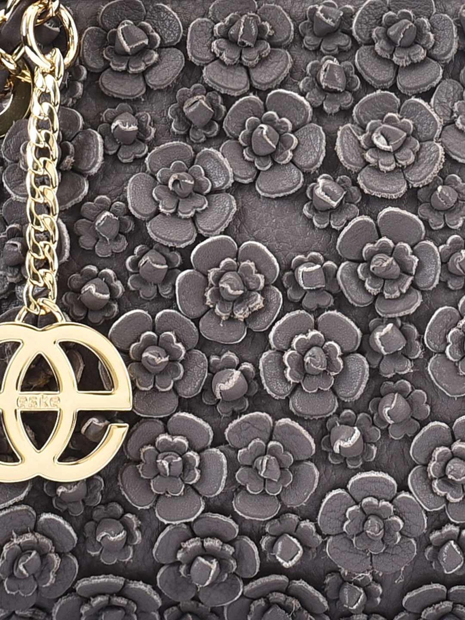 Eske Nabilo Grey Embellished Medium Shoulder Handbag