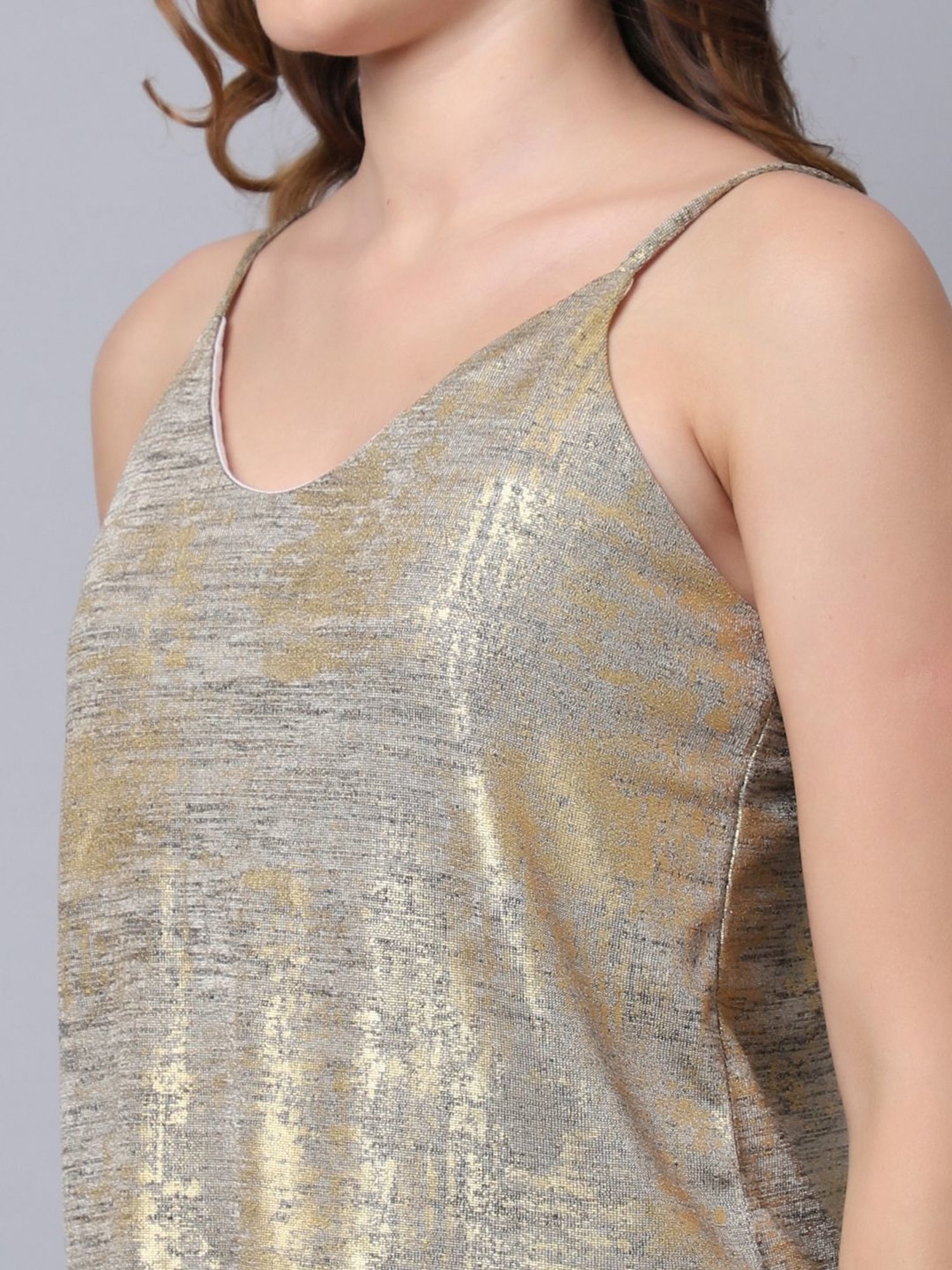 Erotissch Golden & White Plain Beachwear Co-Ord Set