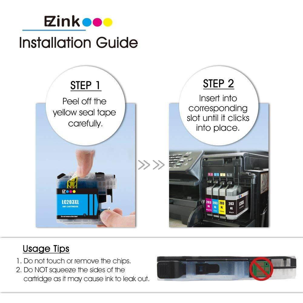 E-Z Ink(TM) Compatible Ink Cartridge Replacement for Brother LC203XL LC203 XL to use with MFC-J460DW MFC-J680DW MFC-J880DW MFC-J4420DW MFC-J480DW (4 Black, 2 Cyan, 2 Magenta, 2 Yellow, 10 Pack)