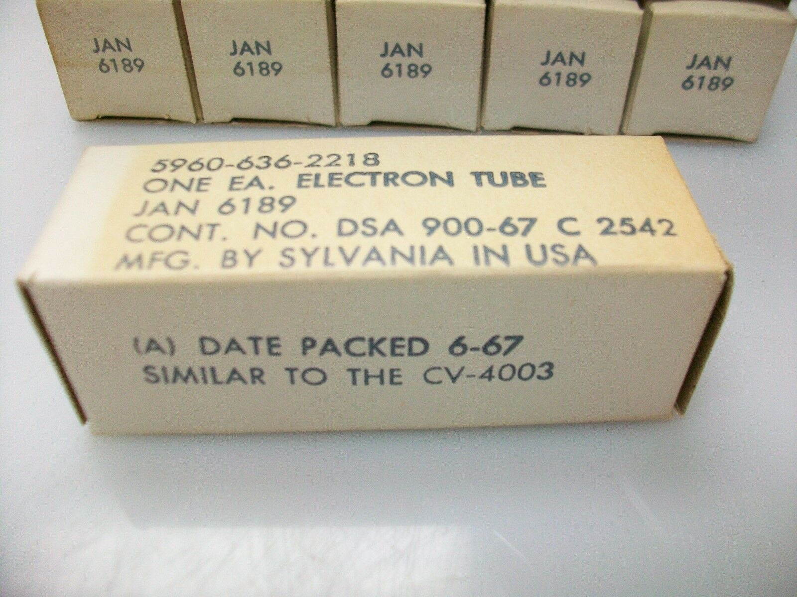 NOS MIL SPEC SYLVANIA 6189 TUBES