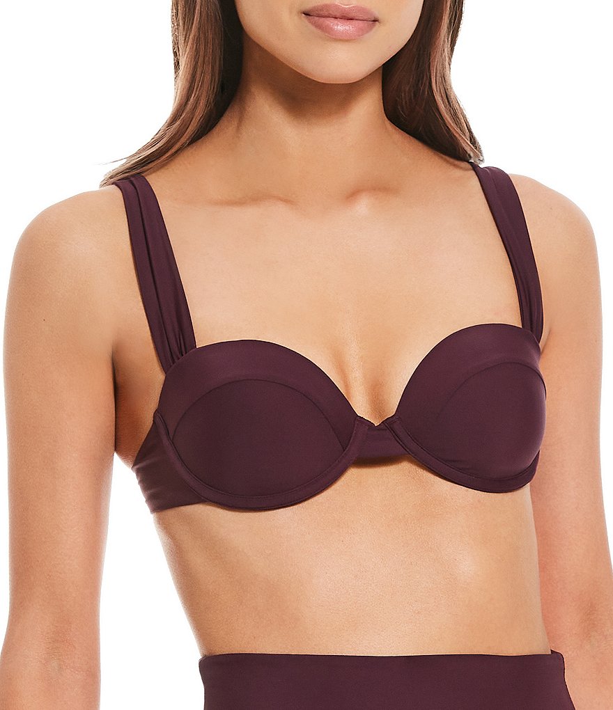 Gianni Bini Solid Molded Underwire Bralette Swim Top
