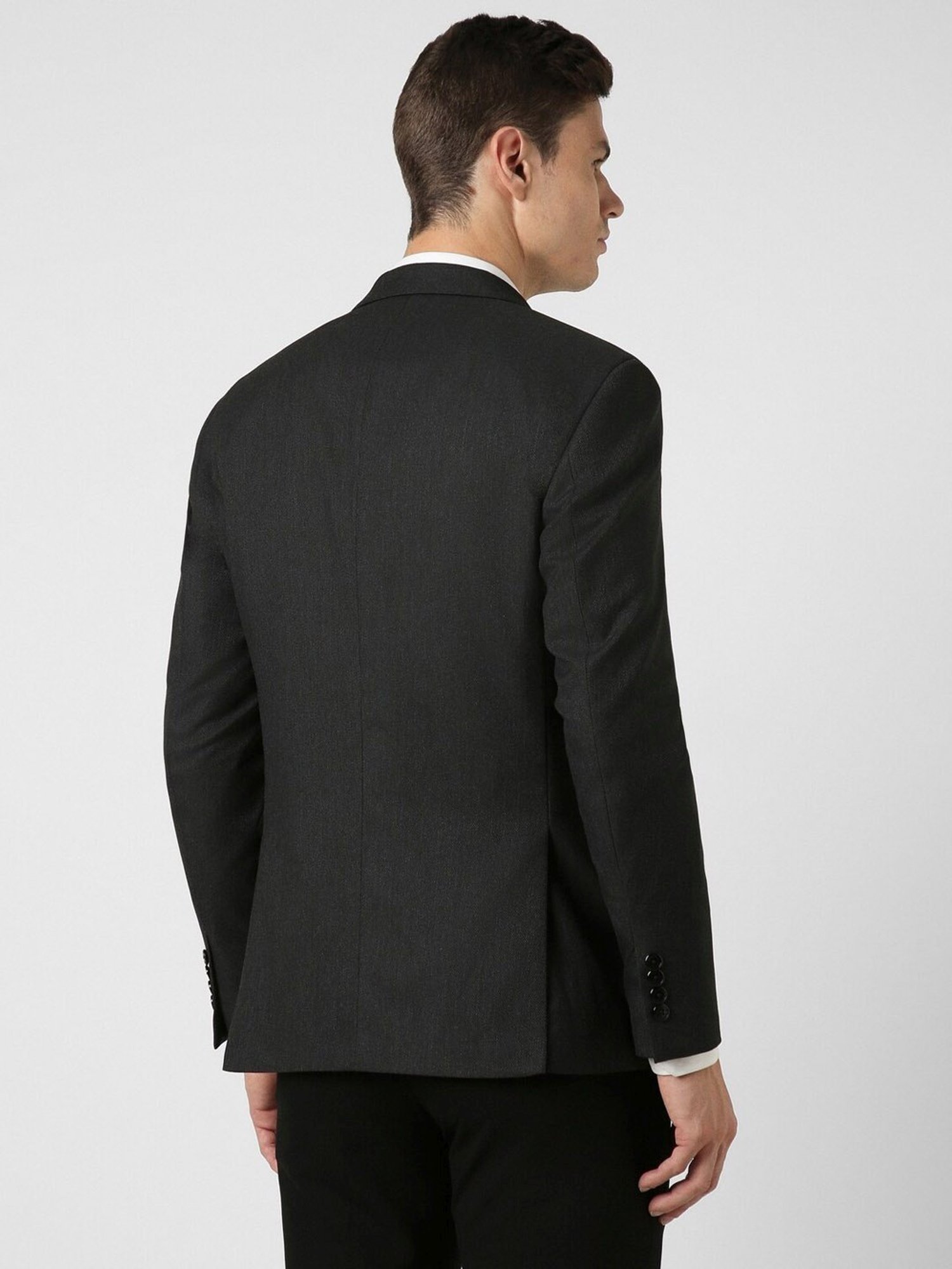 Peter England Black Slim Fit Blazer