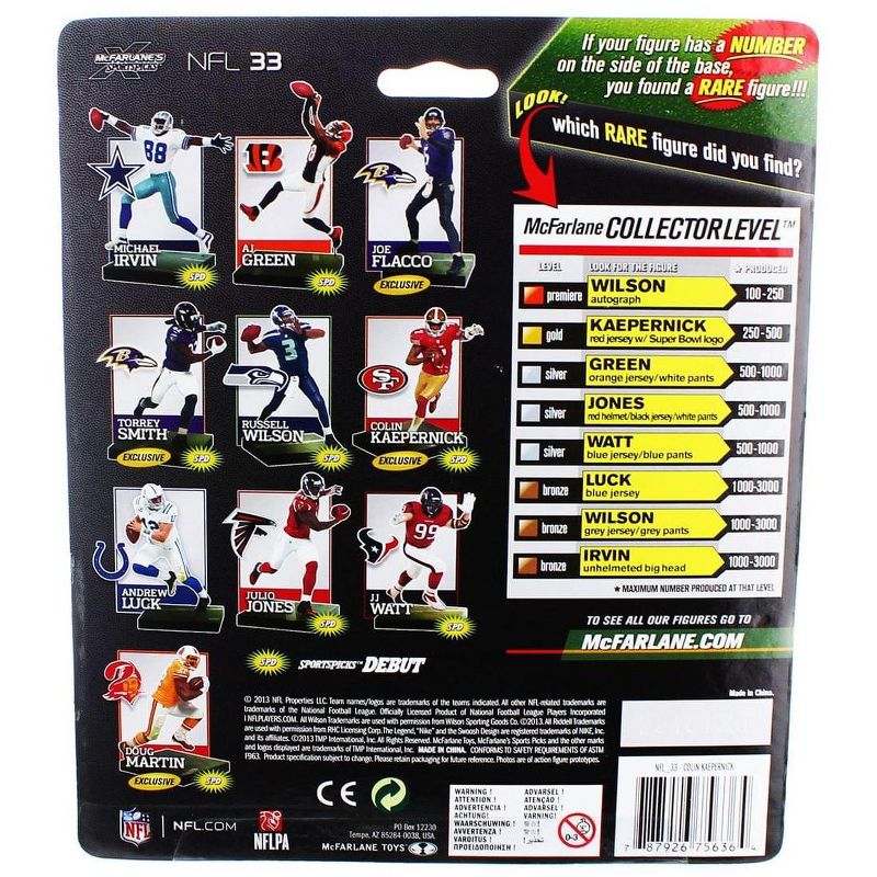 Mcfarlane Toys San Francisco 49ers, Colin Kaepernick McFarlane NFL Series 33 Exclusive Figure