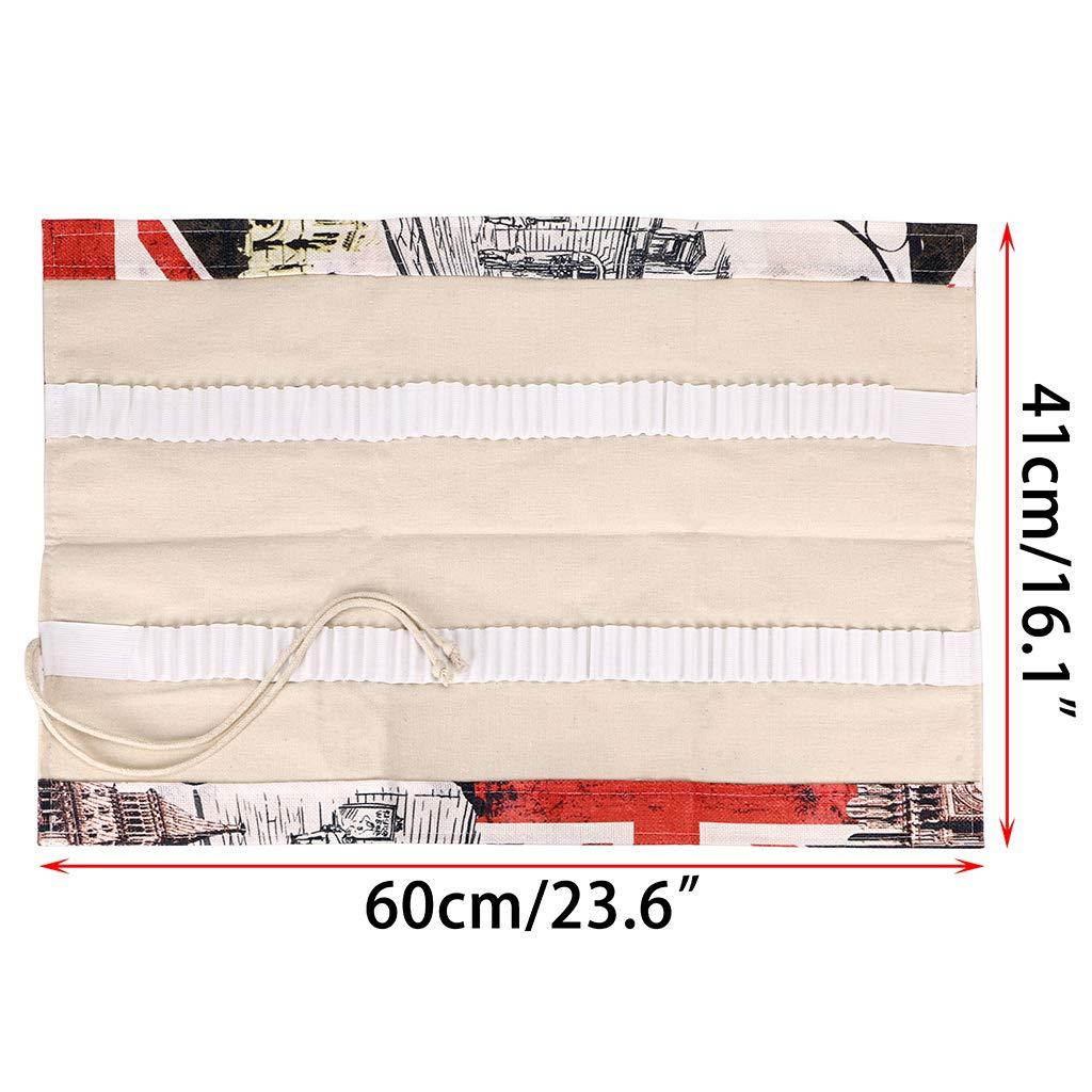 BTSKY Canvas 108 Slot Pencil Roll Wrap-Pencil Pouches Holder Fit for Prismacolor Premier Colored Pencils (108 Slot Building)