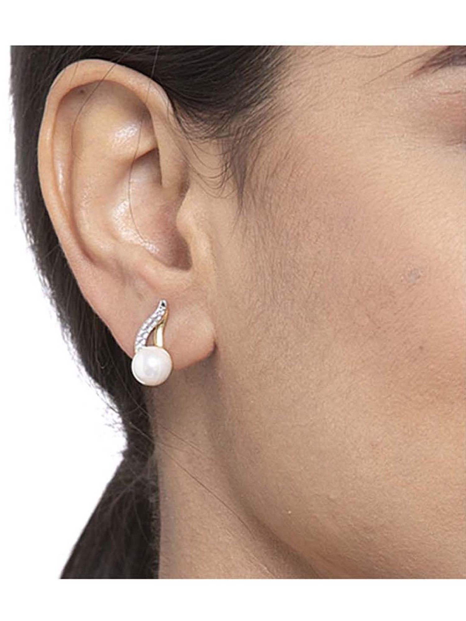 Clara 92.5 Sterling Silver Gold-Plated Swiss Zirconia Asuka Earrings