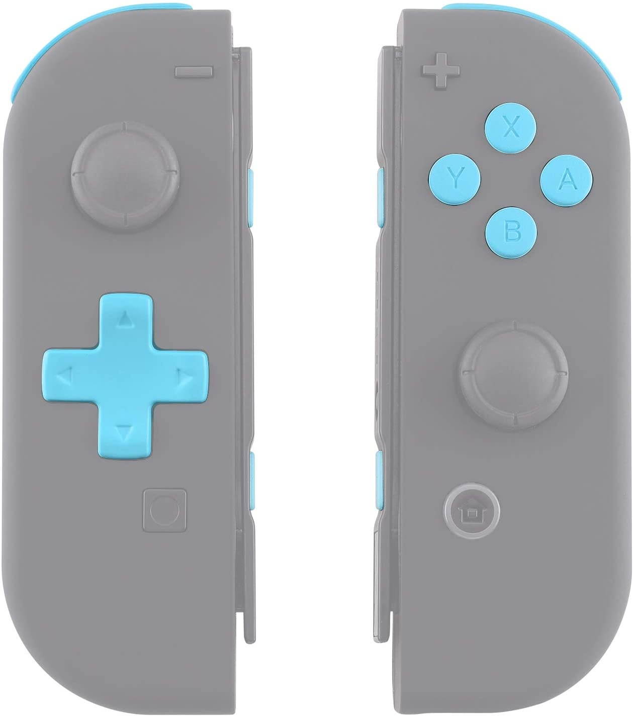 Soft Touch Heaven Blue D-pad ABXY Keys SR SL L R ZR ZL Trigger Buttons Springs, Replacement Full Set Buttons Fix Kits for Nintendo Switch Joycon (D-pad ONLY Fits for eXtremeRate Joycon D-pad Shell)